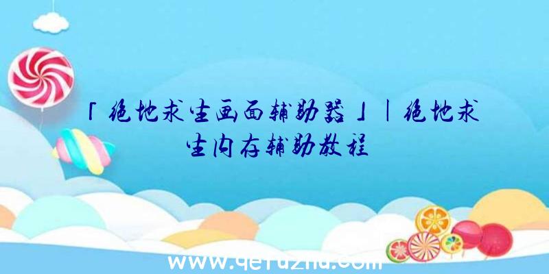 「绝地求生画面辅助器」|绝地求生内存辅助教程